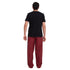 Men summer pajama set Black T-shirt +Red checkered pants